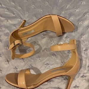 Chic Beige Ankle Strap Heels